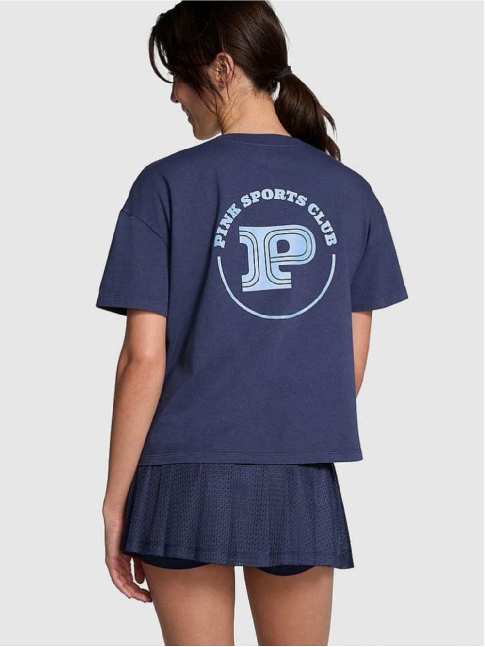 Women's PINK Victoria's Secret Short Sleeve Tee XXL Navy Blue